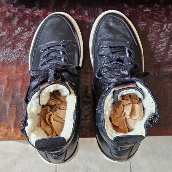 Brusque Unisex Soft Leather High-Tops, Black, EU 40 (US M-7; W-9) - Picture 6 of 16